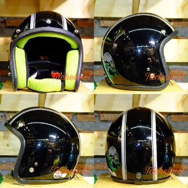 หมวกกันน็อค รุ่น LX450 (ดำบรอน ภายในเขียว)