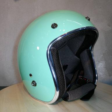 หมวกกันน็อค คลาสสิค5 เป๊ก Jet Light green Rim