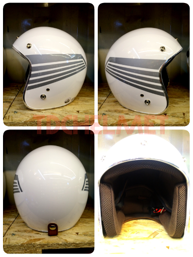 หมวกกันน็อค TDC Wing  (ลายปีก ขาว บรอน