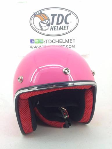  Tdc Kid หมวกกันน็อคสำหรับเด็ก สีชมพูเข้ม ภายในสีแดง