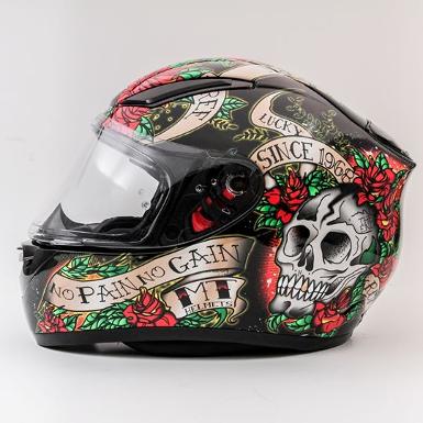MT Revenge Skull & Rose Black Red