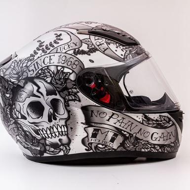 MT Revenge Skull & Rose Matt Silver