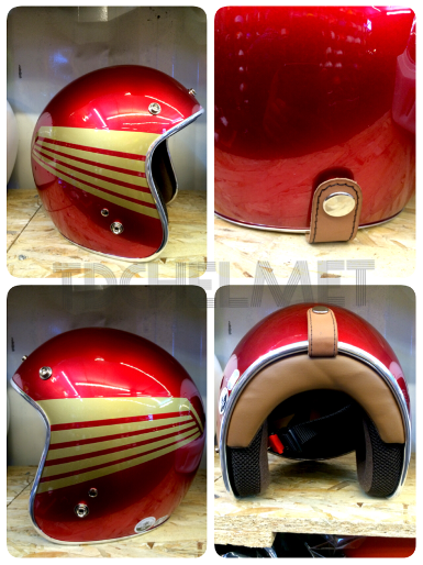 หมวกกันน็อค TDC Wing  (ลายปีก แดงบรอนทอง)